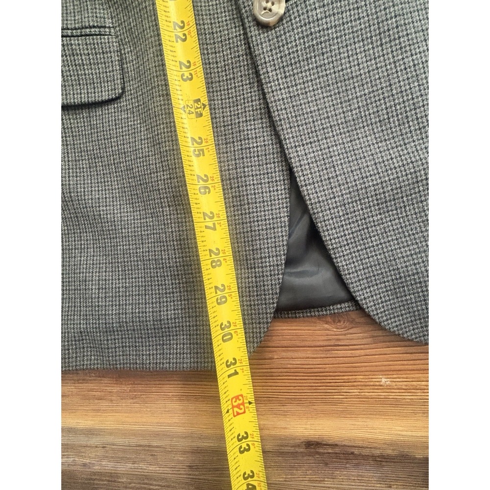 Chaps Mens 42R Gray Houndstooth Sport Coat Wool Jacket Academia NWOT - Picture 7 of 16
